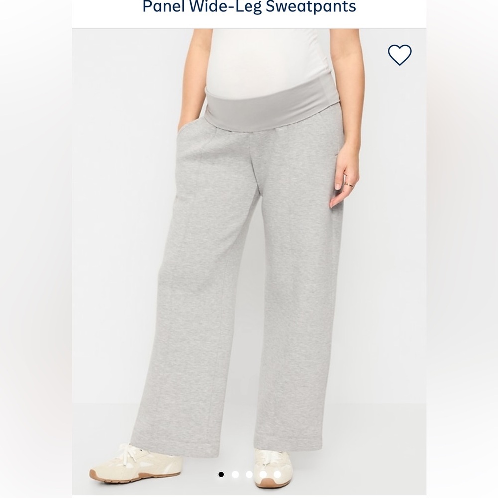 Maternity Gray Wide-Leg Sweatpants